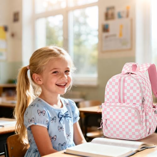 Image of LOIDOU Backpack for Girls 4-6, 15 inch Cute Kids Backpack for Toddler Preschool Gifts (pink)