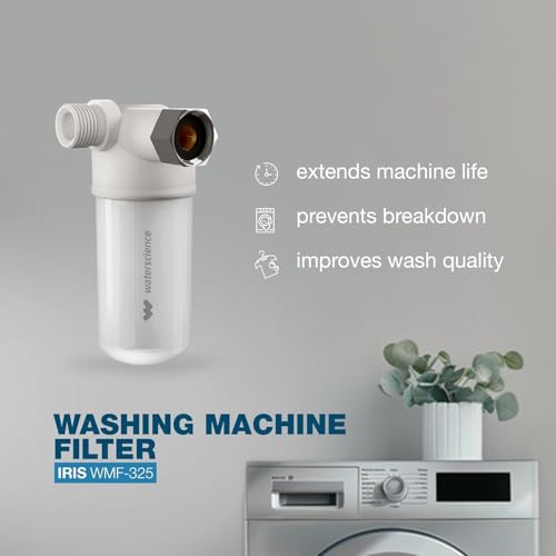 Image of WaterScience Washing Machine Filter for Hard Water, Sediments, and Limescale Removal | Hard Water Softener for Washing Machine with Hose Adapter (for Indoor Machines Only) | 1Y Warranty | Washing Machine Filter