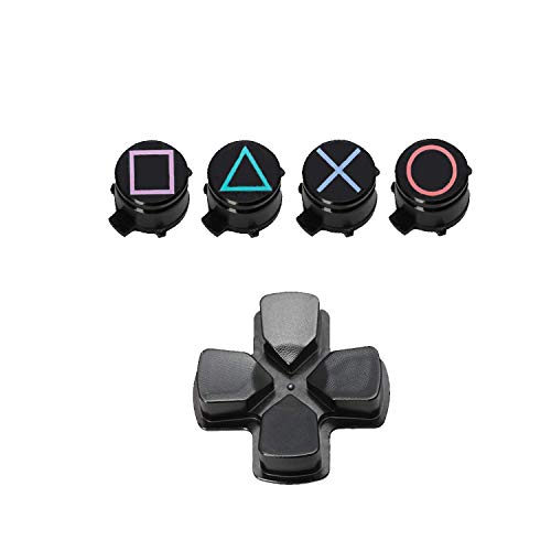 Yosikr Thumbsticks Joystick For Playstation 4 Ps4 Controller With Cross Screwdriver + L2 R2 L1 R1 Trigger Replacement Parts + Abxy Bullet Buttons + D-Pad + Small Spring (Balck) #TOP5