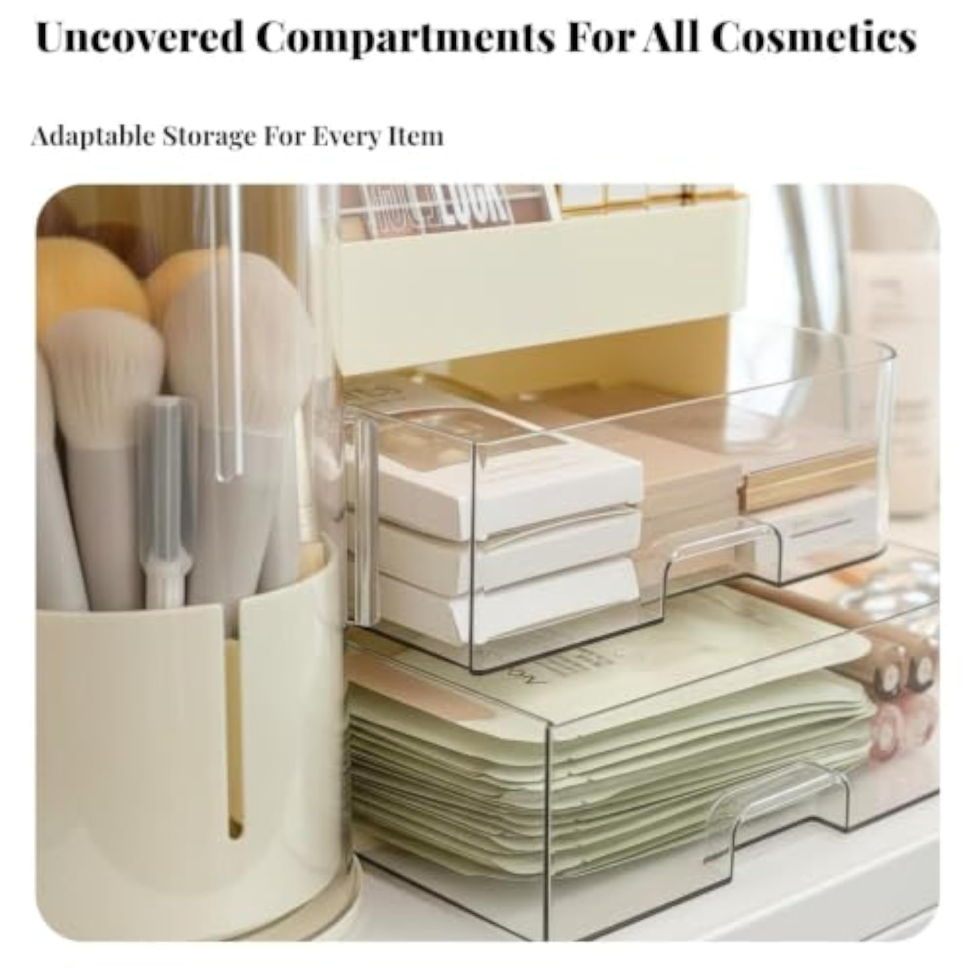Compartmentalized Vanity Box for Makeup and Accessories