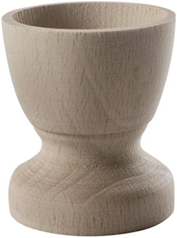 WooDeeDoo Set (12) Wooden Egg Cups | Medium 50 x 45 mm | Plain Beechwood | Eco-Friendly Kitchen Tabletop Food Treasure Toys Kids Crafts Early Years Learning Natural Wood Breakfast Egg Stands Holder