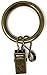 Urbanest Set of 40 1-inch Metal Curtain Rings with Clips and Eyelets, Fits Up To 3/4 Inch Rod, Antique Brass