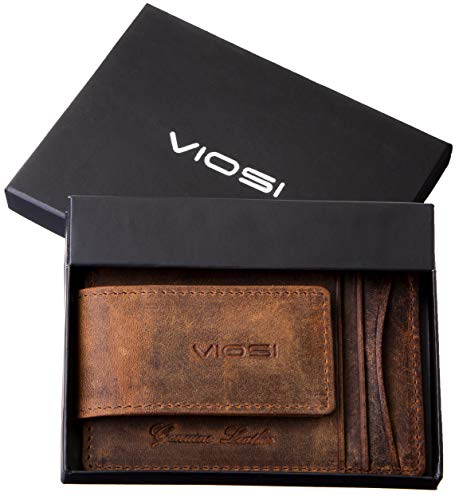Viosi Money Clip Slim Leather Wallet For Men Front Pocket Rfid Blocking Card Holder With Rare Earth Magnets #TOP4