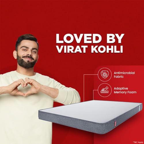 Duroflex Livein Essential - Pressure Relieving, Memory Foam Mattress Double Bed, Roll Pack, 6 Inch Double Size Medium Firm Bed Mattress with Superior Comfort & Anti Microbial Fabric (72x48x6)