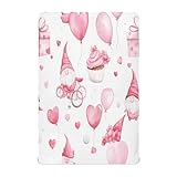 Ttgoth Spannbetttuch für Jungen und Mädchen, Jersey, gestrickt, Babybettlaken, Zwerge, Valentinstag, Kinderbettlaken für Standard-Kinderbettmatratzen, gemütlich, weich, atmungsaktiv, 71,1 x 132,2 cm