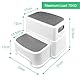 Maxentico Tritthocker Kinder 2 Stufen, Anti-Rutsch Hocker Kinder Bad, Abnehmbar Kinderhocker Badezimmer, Toilettenhocker Kinder, Kindertritt für Waschbecken, Trittleiter Kinder Tritt Tragbare (Grau)