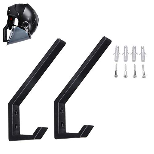 Newyuan 2 Stück Motorradhelm-Halter, Haken, Jacken, Taschen, Stoff-Wandhalterung, Präsentationsständer, Aufhänger (schwarz)