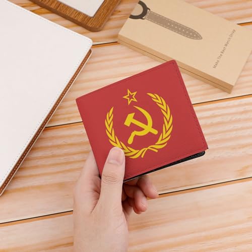 Soviet Union CCCP USSR Emblem Red Small Bifold Wallets for Men Women Credit Card Holder Wallet Purse, style4