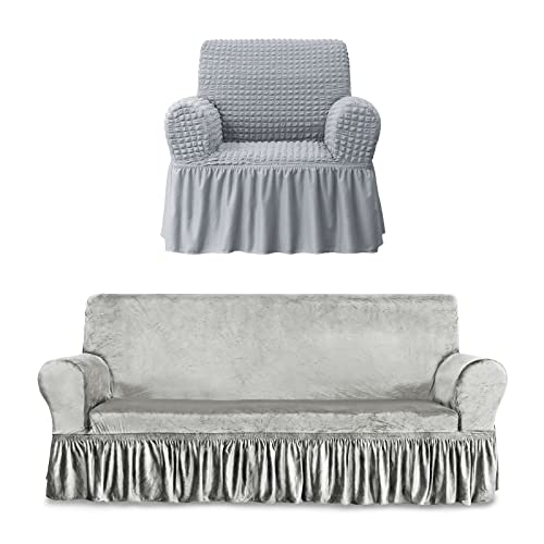 Niceec Grey Armchair Covers And Couch Cover Bundle #TOP16