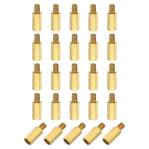 Image of sourcing map 25Pcs Male to Female Thread Spacer Screws, M5 x 15mm + 7mm Brass Hex Standoff Screws PCB Motherboard for Drone Quadcopter, Computer and Circuit Board