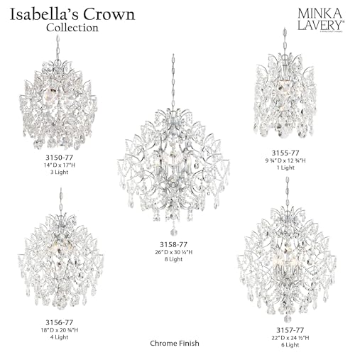 Minka Lavery 3150-77 Isabella's Crown Convertible Mini Chandelier to Semi-Flush, 3-Light, 180 Total Watts, 14-in H x 17-in W, Chrome by Minka Lavery - Image 5