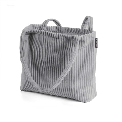 MAGMA Umhängetasche Tasche SHARA Cord Look Schultertasche Tragetasche (Anthrazit)