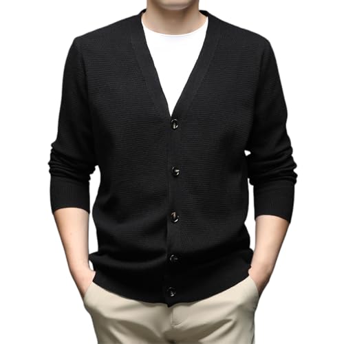 Moda jersey solapa chaqueta elegante de entretiempo punto botones hombre