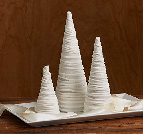 Your Heart's Content, Set Of 3 Velvet Trees, Neutral Home Decor, Modern Farmhouse, Minimalist Decor, Tree Figurines(Winter White) #TOP6