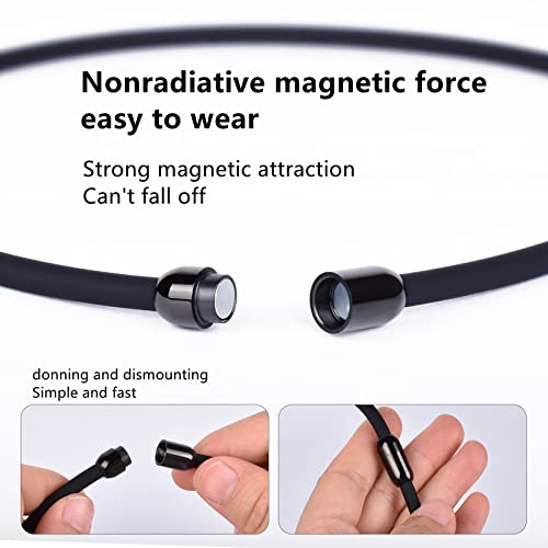 Bcletty Necklace, Silicon, Germanium, Magnetic Joint, Static Eliminator, Necklace, Static Eliminator, Antistatic, Titanium, Magnetic, Germanium, Stainless Steel, Fashion, Luxury Design, Popular Model, Worn By Many Baseball Players, Metal Allergy Free, For Gifts, Unisex, Silicone, 2 Sizes [2 Colors] [All Season Wearable] (50Cm, Black) #TOP1