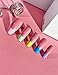 Euphrosyne Colored French Fake Nails Square French Tip Press-on Nails Salon Handmade Pink French Wearable Manicure 10 Pcs Women Girls False Nail Finger Manicure Set