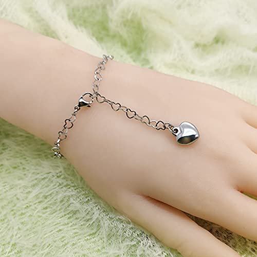 Jewelady Initial Charm Bracelets Stainless Steel Heart 26 Letters Alphabet Bracelet For Women Teen Girls,Birthday Mother's Day Valentine's Day Gifts (I). #TOP2