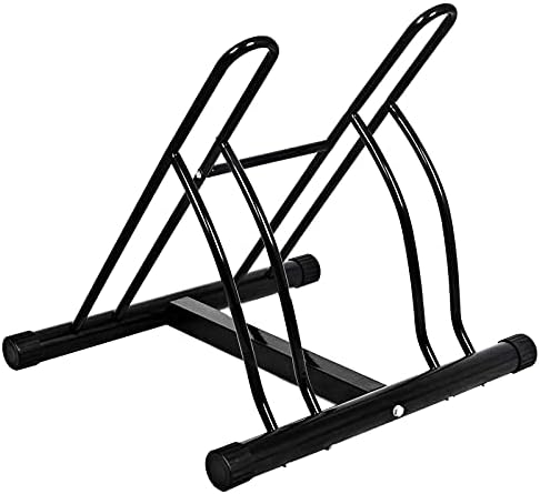 Hysache Two Bike Stand Rack, Floor Stand Bicycle Storage Packing with Stable & Strong Steel Frame for Indoor and Outdoor Using