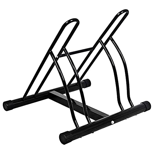 Hysache Two Bike Stand Rack, Floor Stand Bicycle Storage Packing With Stable & Strong Steel Frame For Indoor And Outdoor Using #TOP3