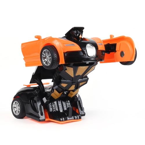 Image of Amazon Brand - Jam & Honey Transforming Action Figure Car | Robot to Car Transforming Toy | Dash to Transform | Ideal for Kids & Collectors | Pack of 2
