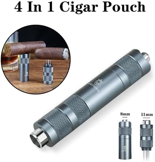Cigar Punch Drill Dual Hole Draw Enhancer Tool – Premium Metal Portable Cigar Draw Tool, Needle Cleaner & Holder, Cigar Cutter Accessory for Tight Cigars, Smoking Tobacco Cuban Gifts for Men