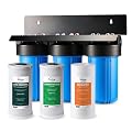 iSpring 3-Stage Whole House Water Filter System, SGS-Tested to Remove Up to 99% Lead, Reduces Chlorine & Sediment, Whole Home Water Filtration System w/ 10” x 4.5” Filters, Model WGB31B-CPB