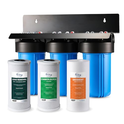 iSpring 3-Stage Whole House Water Filter System,...