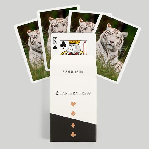 Baraja de cartas Póker White Tiger en caja de papel miniatura 6