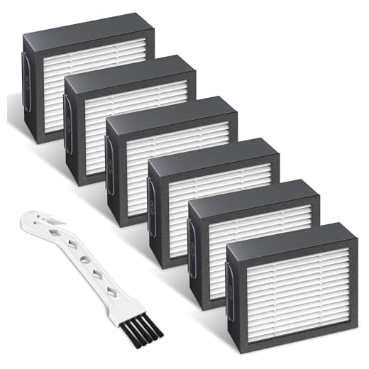Filters Replacement Fit for i-Robot Roomba E I & J Series i7 i7+/plus i3 i3+ i4 i6 i6+ i8 i8+ E5 E6 E7 Robot Vacuum Cleaner, 6 Pack Room-ba Filter Replacements + 1 Cleaning Brush