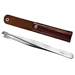 Stainless Steel Flat Spade-Tip Tongs Stamp Tweezers Philately Collector Tools,for Stick False Eyelash,Jewellery Making,Electronic Repair,Sheet Material,Precision Work and Hobbies