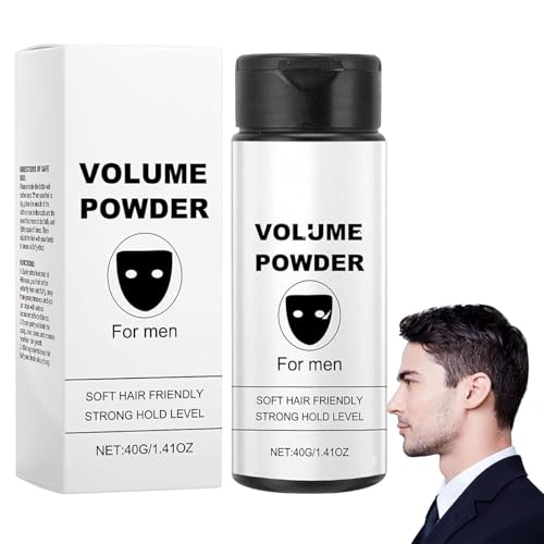 Volumisierendes Haarpulver und Haarwachs für Herren, Textur-Puder, leicht aufzutragen, verleiht sofortiges Volumen, starker Halt (One Size, B)