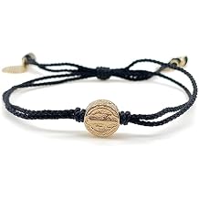 St Benedict Coin Medal on Adjustable Red Cord Wrist Adjustable Bracelet