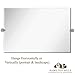 Hamilton Hills 24 x 36-Inch Frameless Pivot Mirror - Adjustable Rectangular Pivoting Vanity Mirror Tilted, Wall-Mounted with Chrome Silver Brackets for Modern Kitchen and Living Rooms
