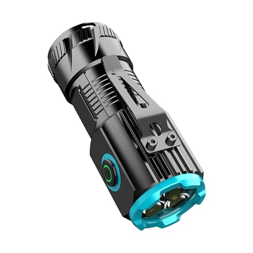 Uitndvyte Linterna de aluminio recargable con base de doble luz, tipo 400, impermeable, para emergencias, uso nocturno, regalo, linterna pequeña