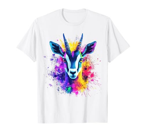 Gazelle Art Colorido Animal Motif Artwork Gazelle Camiseta