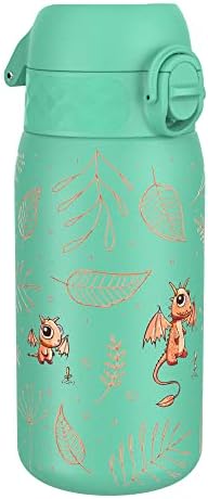 Ion8 Leak Proof Kids Water Bottle, Stainless Steel, Dragons, 400ml (13oz)