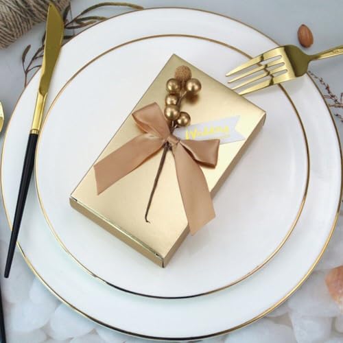 Boîte-cadeau de réception pour bébé et invités de mariage avec ruban satin - 4