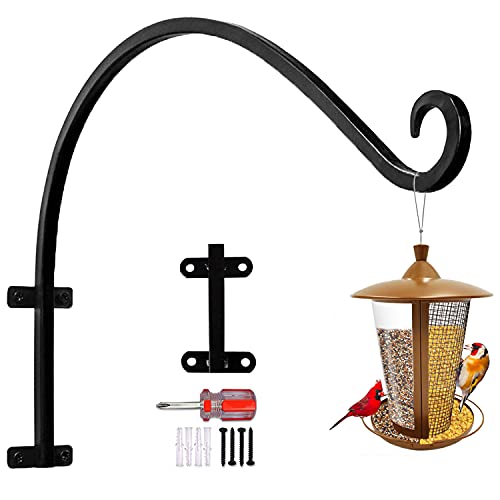 Ruiheshiyi Bird Feeder Hanger, Feeder Hook Sturdy and Simple to Install, Feeder Bracket with Screwdriver Hanging Curved Plant Hanger for Bird Feeders, Plant, Poultry House, Etc