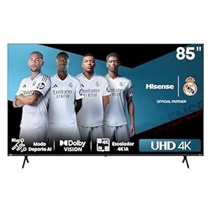 Hisense 85A6N – UHD 4K,VIDAA Smart TV, 85 Pulgadas, Dolby Vision, Modo Juego Plus, DTS Virtual X, Control por Voz televisor, Doble Control de Volumen, Auto ordenación Canales TDT (Nuevo 2024)