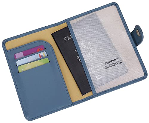 Zoppen Passport And Vaccine Card Holder Combo, Passport Holder With Vaccine Card Slot, Passport Wallet Cover Case Travel Essentials Document Organizer, Rfid Blocking Travel Wallet Womens, Denim Blue #TOP3