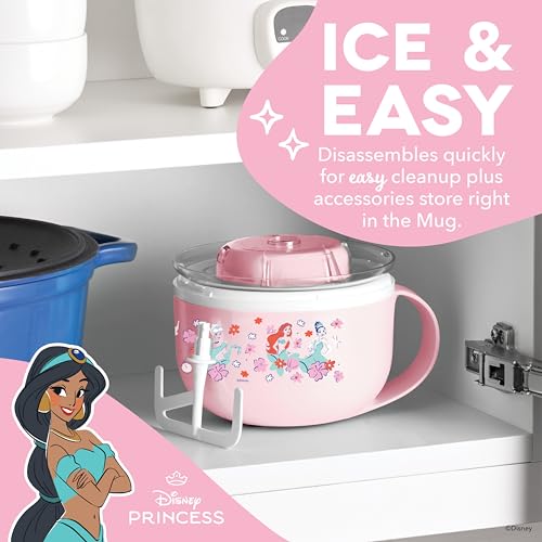 Image of Disney | Dash Princess My Mug Ice Cream Maker - Electric Countertop Soft Serve Ice Cream Machine, Single Serve Half-Pint Princess Mug with Ingredient Chute & Recipe Guide