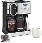 Cuisinart Coffee Maker, 12-Cup Glass Carafe, Automatic Hot & Iced Coffee Maker, Single Server Brewer, Stainless Steel (SS-16C)
