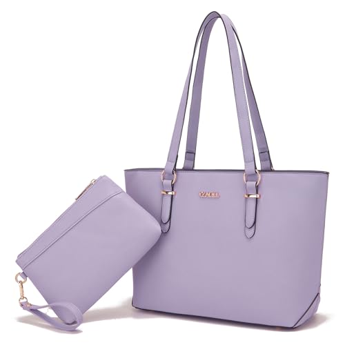 YanPurple 2-Piece Tote and Wrist Bag Set