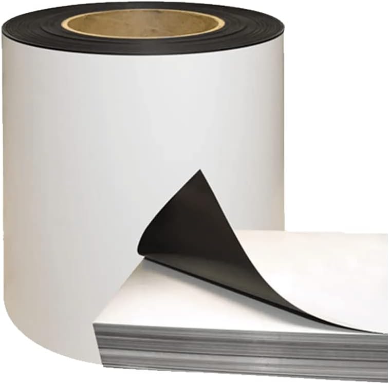 Flexible Magnets Sheet Roll, 2x4 Feet, Thick Magnetic Sheet for DIY Projects and Die Cutting (White, 20 Mil)