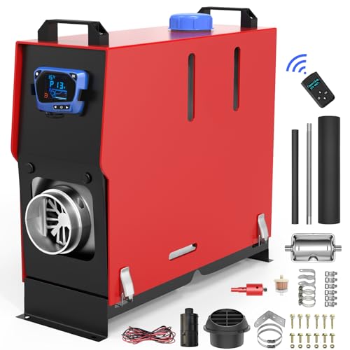 IMAYCC Riscaldatore da Parcheggio, 8KW Riscaldatore di Parcheggio in Lega di Alluminio, 12V Riscaldatore per Auto Diesel, con Telecomando Grande Monitor LCD, per Camper, Yacht, Camion, Famiglia, ecc.