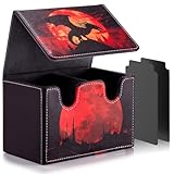 Picture of ULTRGEE Card Deck Box compatible with MTG - Holds 220+ Single Sleeved Cards, Trading Card Storage Box fits TCG/PTCG/YGO, Sport Cards Deck Case with 2 Dividers - Bloodmoon Drake