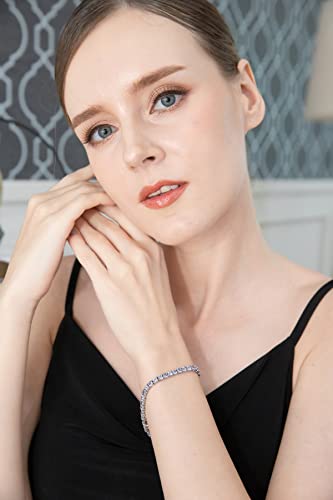 B. BRILLIANT Sterling Silver Genuine Tanzanite 4mm Round-cut Tennis Bracelet for Women2