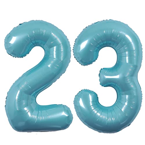 40 Inch Macaron Blue Number 23Rd 32Nd Balloon Number Blue 32 Foil Mylar Jumbo Giant Big Large 23Th Balloons Birthday Party Anniversary Decorations Supplies For Women Girls Balloon Romantic Graduation #TOP12