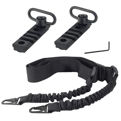 TAC 22 Tactical 2 Point Sling Kit for Airsoft Gun & Hunting – Lightweight Polymer Adapters – Stealth Tactical Gear – Adjustable Rifle Sling with Mrail QD+ Picatinny Adapter – Gun Accessories by TAC 22 - Used condition - US$12.07