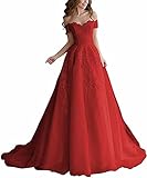 junytDing Women Off The Shoulder Lace Prom Dresses 2021 Long Sweet 16 Tulle Ball Gowns Quinceanera...